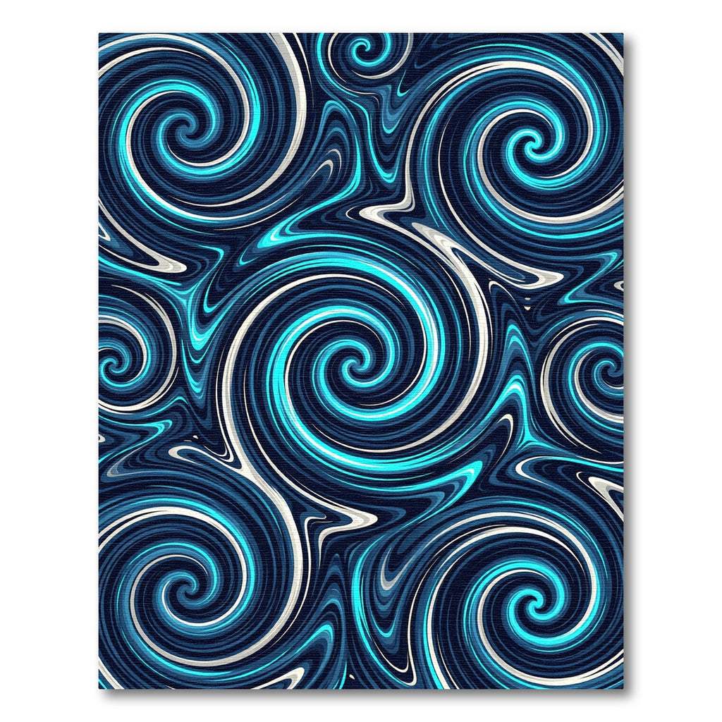 Deep Blue Swirling Marble Rug