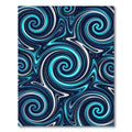 Deep Blue Swirling Marble Rug