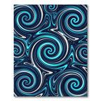 Deep Blue Swirling Marble Rug