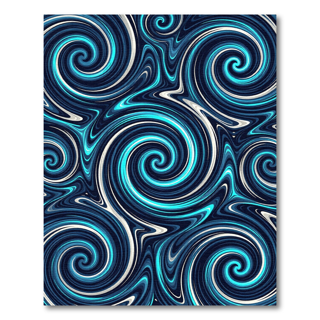 Deep Blue Swirling Marble Rug