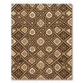 Timeless Golden Geometric Floral Tapestry Rug