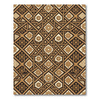 Timeless Golden Geometric Floral Tapestry Rug