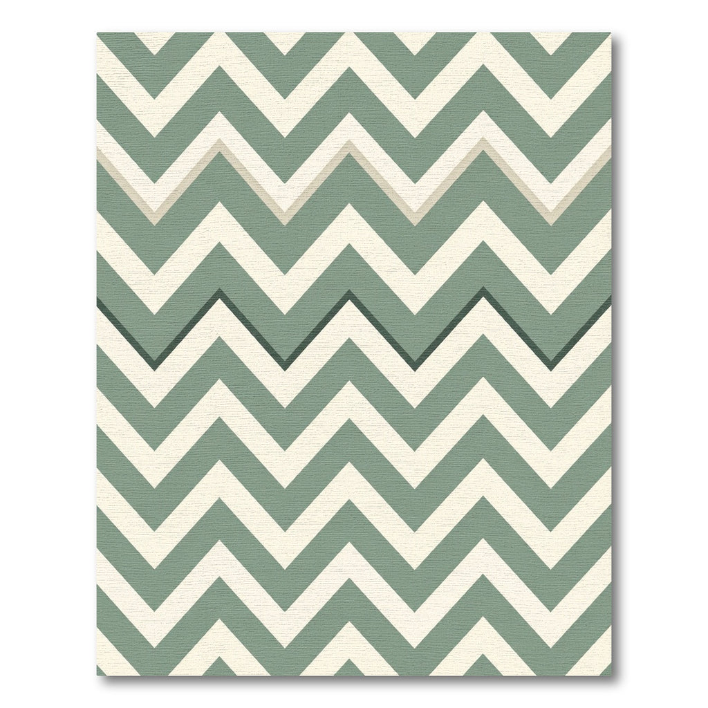 Sage Green Minimalist Chevron Zigzag Rug