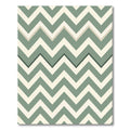 Sage Green Minimalist Chevron Zigzag Rug