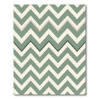 Sage Green Minimalist Chevron Zigzag Rug