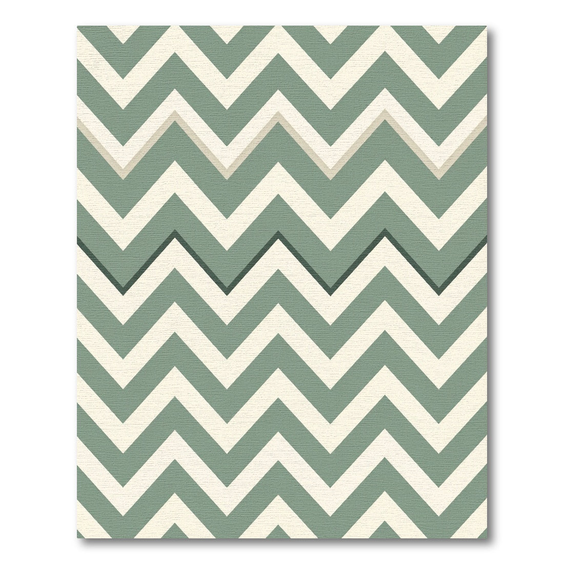 Sage Green Minimalist Chevron Zigzag Rug