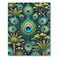 Peacock Feather Botanical Tropical Forest Rug