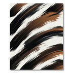 Modern Black and Brown Brush Stroke Rug