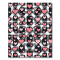 Pink Hearts on Plaid Checkered Backdrop Rug