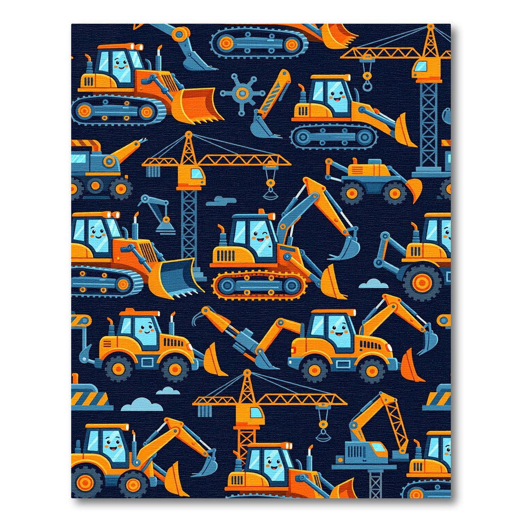 Cute Yellow Construction Truck Night Sky Rug