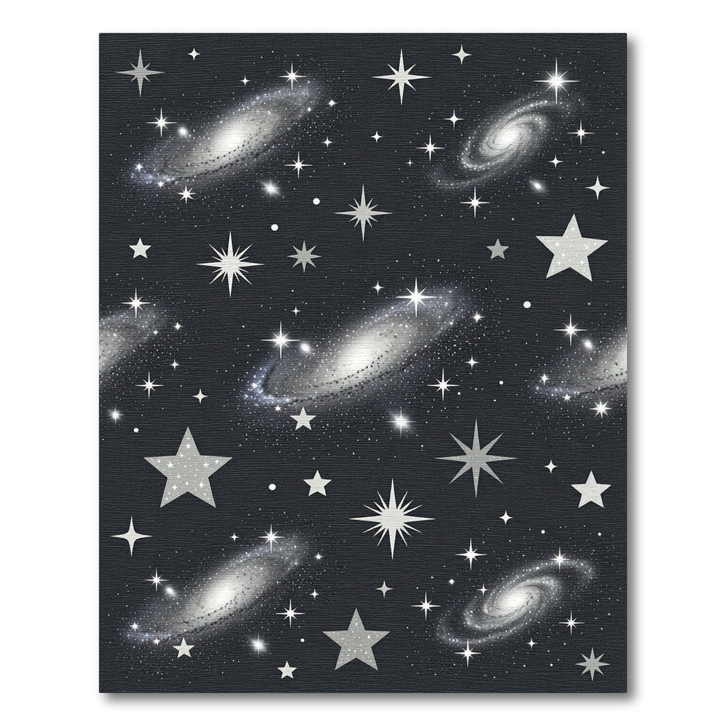 Cosmic Gray Spiral Galaxy Star Rug