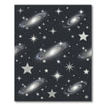 Cosmic Gray Spiral Galaxy Star Rug