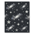 Cosmic Gray Spiral Galaxy Star Rug