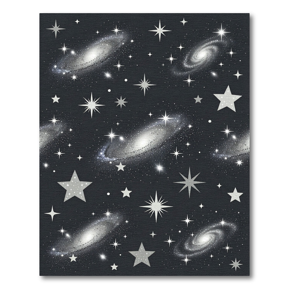 Cosmic Gray Spiral Galaxy Star Rug