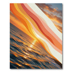 Golden Sunset Ocean Wave Abstract Rug