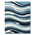 Modern Blue Layered Abstract Wave Rug