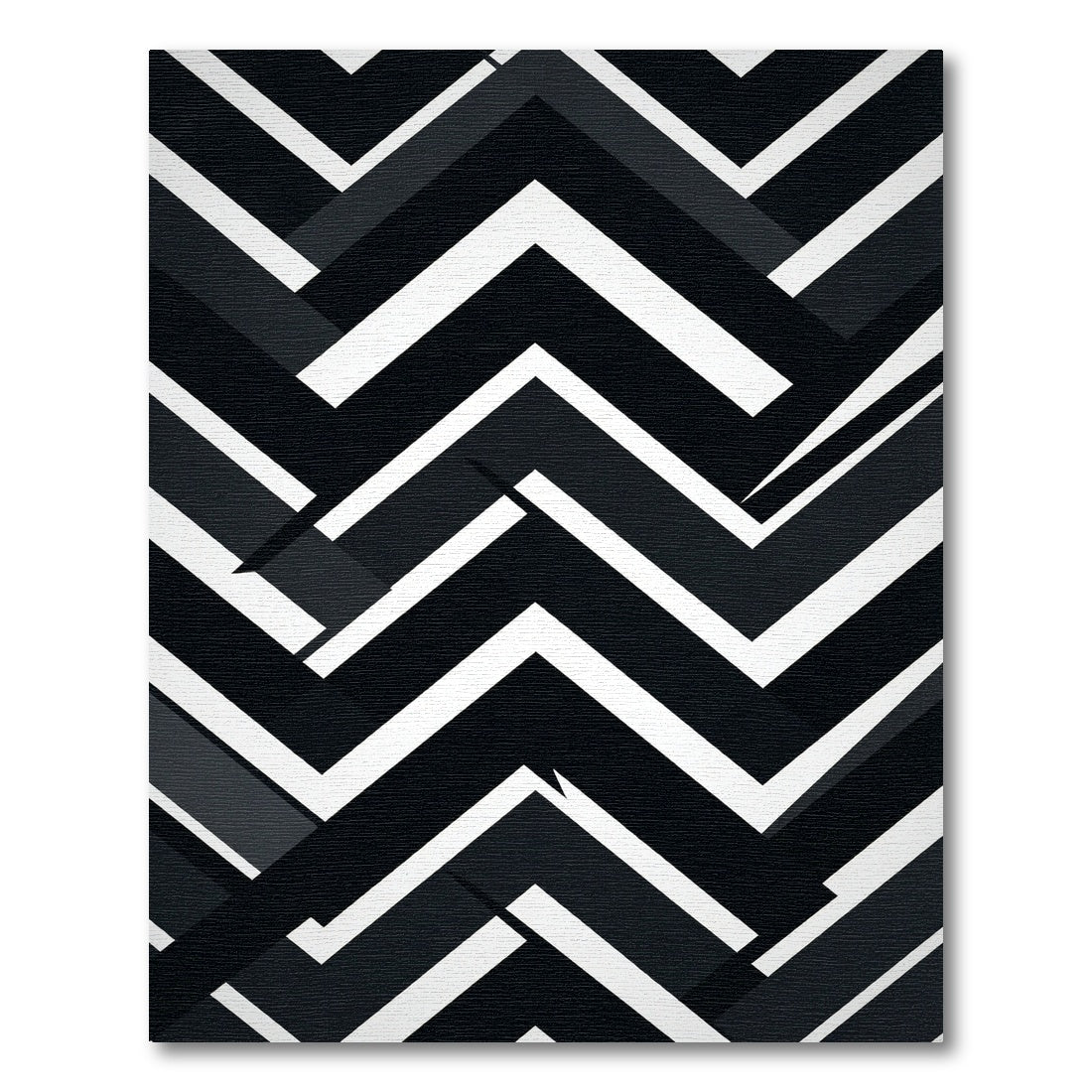 Monochromatic Herringbone Geometric Chevron Rug