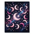 Cosmic Pink Crescent Moons Constellations Rug