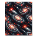 Cosmic Red Swirl Galaxy Night Rug