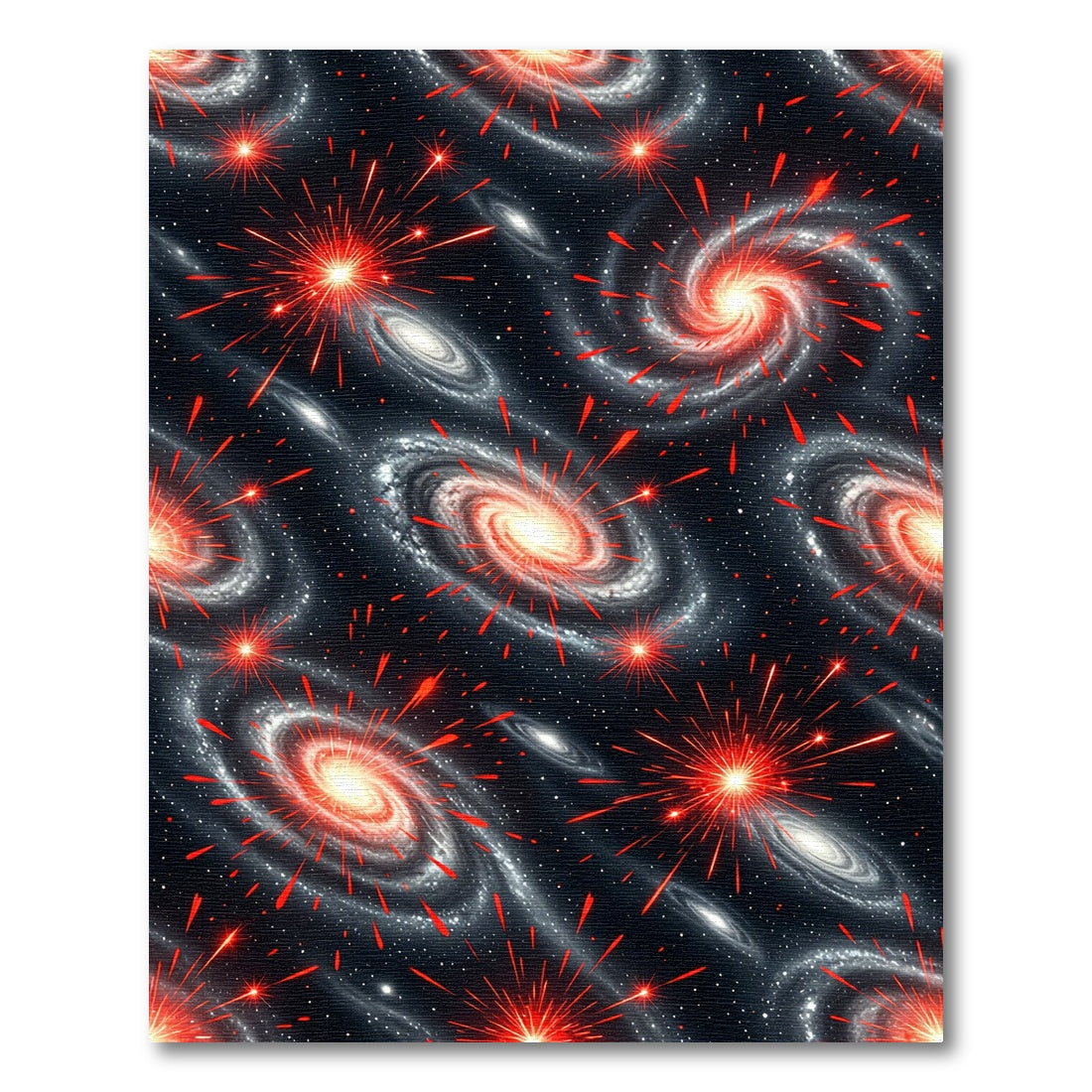 Cosmic Red Swirl Galaxy Night Rug