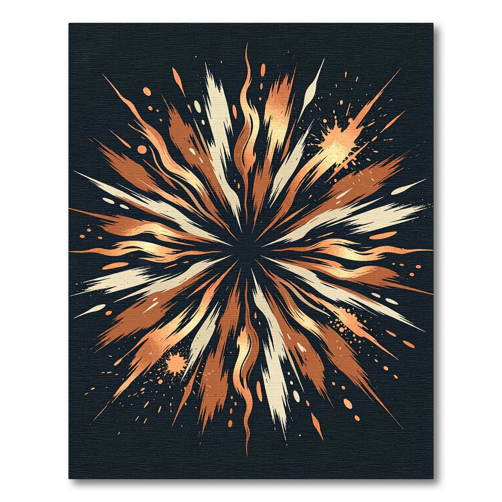 Bronze Splatter Burst Sunburst Rug