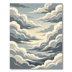 Ethereal Beige and Slate Cloudscape Rug