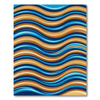 Aqua Gold Wave Flow Rug