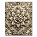 Elegant Champagne Floral Acanthus Medallion Rug