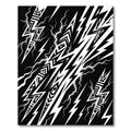 Bold Monochrome Tribal Lightning Bolt Graphic Rug