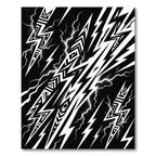Bold Monochrome Tribal Lightning Bolt Graphic Rug