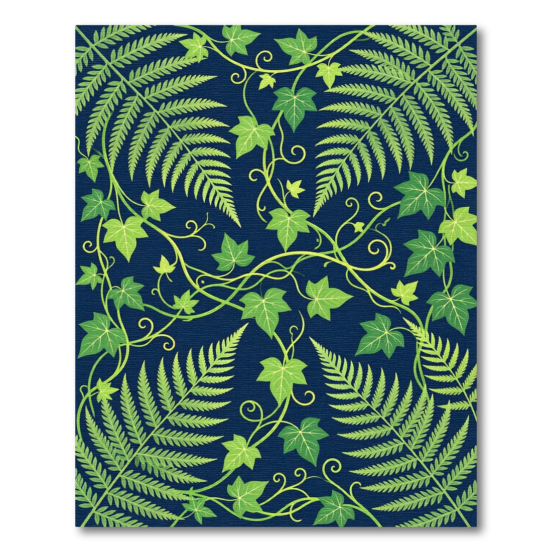 Lush Green Tropical Foliage Ferns Rug