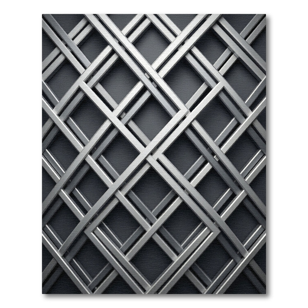 Silver Geo Lattice Diamond Rug