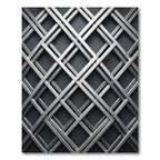 Silver Geo Lattice Diamond Rug