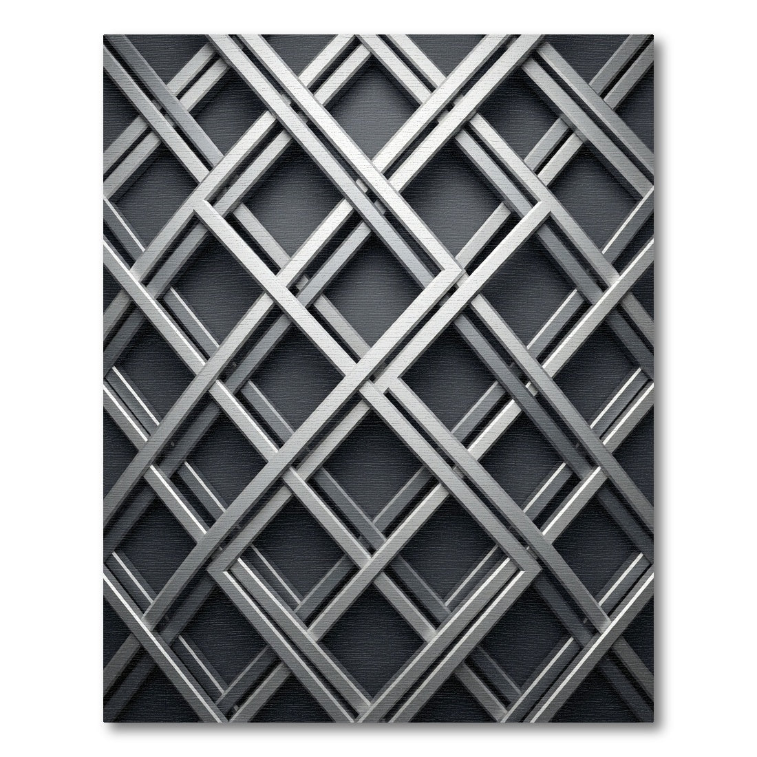 Silver Geo Lattice Diamond Rug