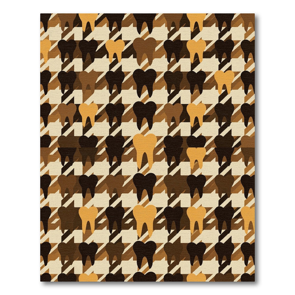 Earthy Houndstooth Tooth Pattern Rug