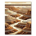 Earthy Mesa Southwestern Canyon Landscape Rug