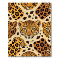 Golden Cheetah Spots Abstract Faces Rug