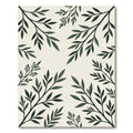 Lush Green Botanical Branch Earthy Rug