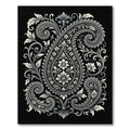Monochromatic Floral Paisley Swirls Rug