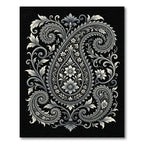 Monochromatic Floral Paisley Swirls Rug