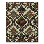 Brown Floral Damask Background Rug