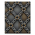 Metallic Chain Link Industrial Texture Rug