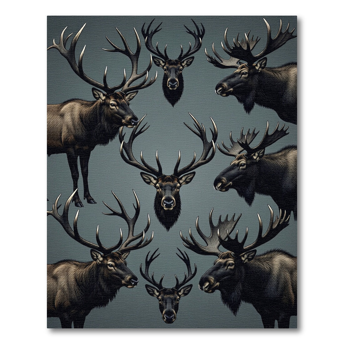 Majestic Stag Wildlife Composition Rug