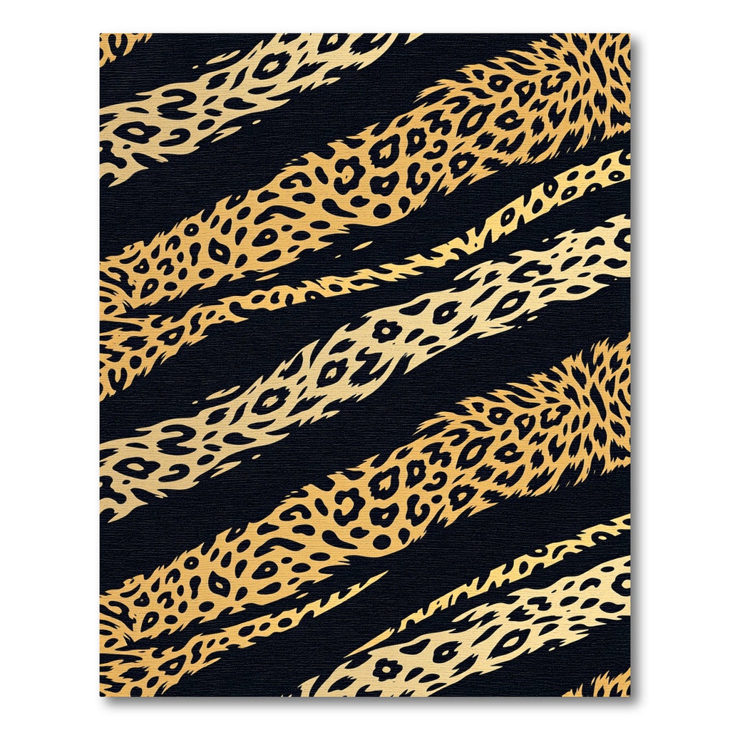 Bold Gold and Black Leopard Stripe Rug