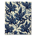 Mystical Winged Blue Dragon Sky Fantasy Rug