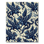 Mystical Winged Blue Dragon Sky Fantasy Rug