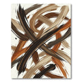 Abstract Earthy Brown Brushstroke Swirl Rug