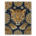 Jungle Leopard Face Dark Gray Accent Rug