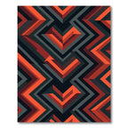 Modern Geometric Chevron Abstract Crimson Rug