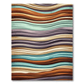 Wavy Earth Tone Multicolored Abstract Striped Rug